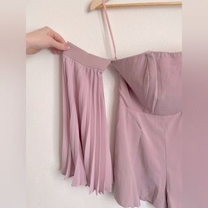Angel wing off the shoulder mini romper | Mauve | Dusty Pinn